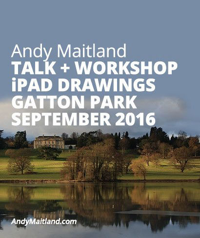 Andy Maitland, iPad Artist, 2016, iPad drawings Talk and Workshop at Gatton Park, Surrey, UK