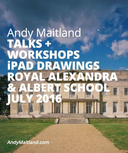 Andy Maitland, iPad Artist, 2016, iPad drawings Talks and Workshops at Royal Alexandra and Albert School, Surrey, UK
