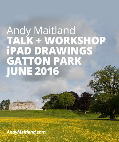 Andy Maitland, iPad Artist, 2016, iPad drawings Talk and Workshop at Gatton Park, Surrey, UK