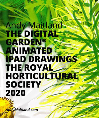 Andy Maitland, iPad Artist, 2020 iPad drawings Exhibition at The Royal Horticultural Society, Garden Wisely, Surrey, UK