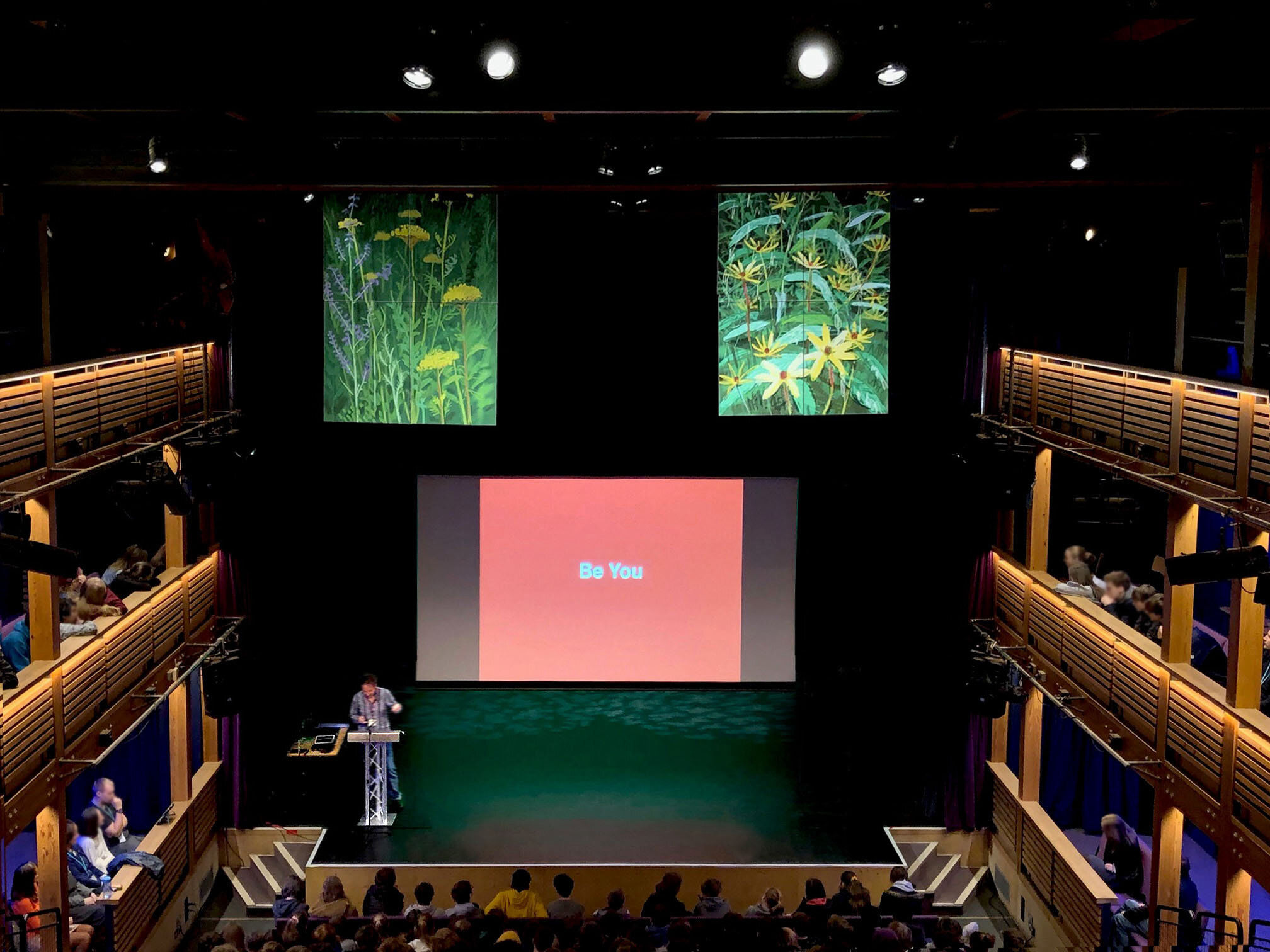 Andy Maitland, iPad artist, talk at Frensham Heights School, The Aldridge performing arts centre, Surrey, UK.2