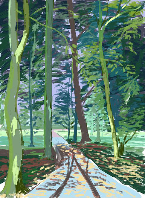 Andy Maitland, 2012, iPad drawing, Reigate Priory Park, Surrey, UK. Summer. East Entrance.