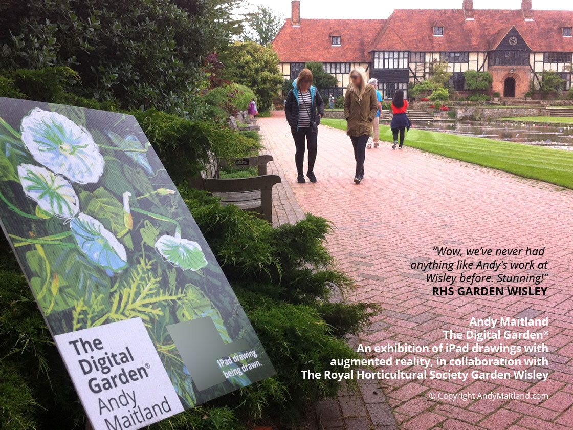 ‘The Digital Garden 2018®, iPad drawings with Augmented Reality (AR) at the Royal Horticultural Society Garden Wisley, UK. 8