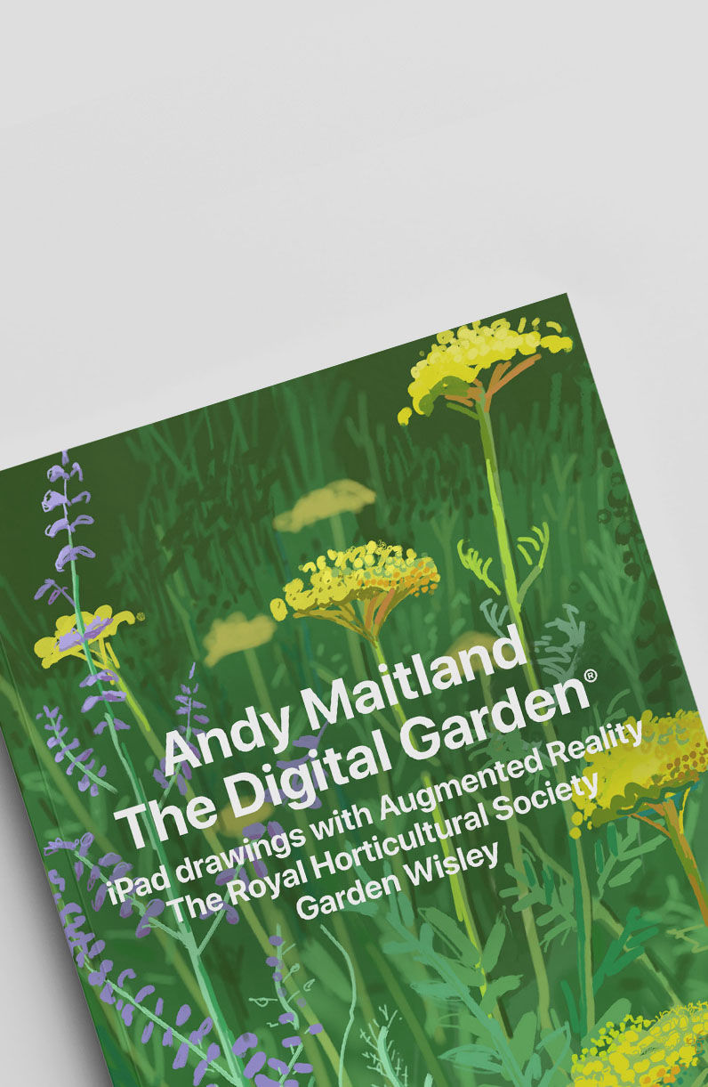 ‘Andy Maitland, The Digital Garden® 2018, iPad drawings with augmented reality (AR) at the Royal Horticultural Society Garden Wisley, UK’